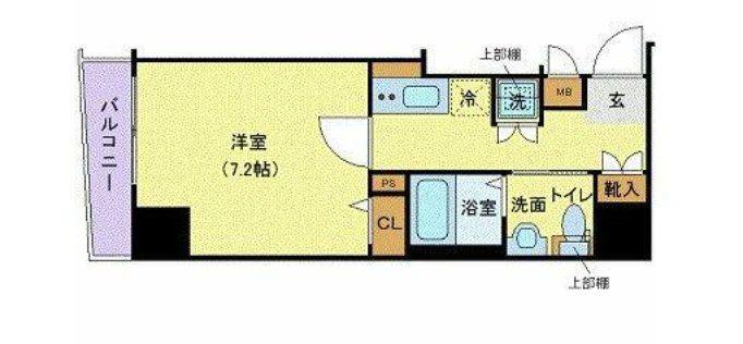 ガリシア日本橋水天宮Ⅱ(1K/5階)の間取り写真