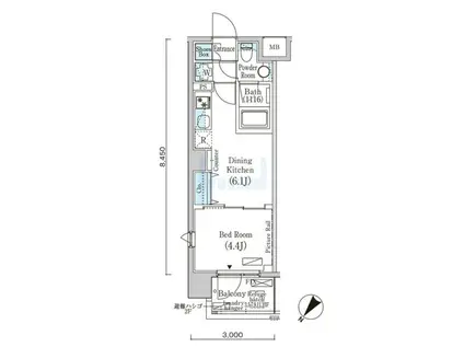 フルハウス赤羽(1DK/9階)の間取り写真
