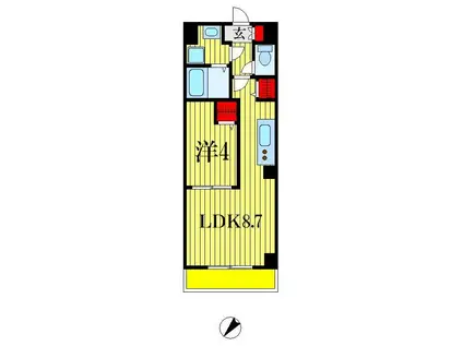 ラ・フェリシテ(1LDK/3階)の間取り写真
