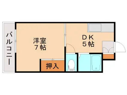エムコート柏の森(1DK/1階)の間取り写真