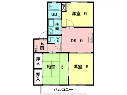 サニーコート日立(3DK/1階)の間取り写真