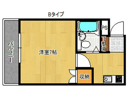 シーズ住吉(1K/4階)の間取り写真