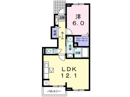 ウィン・プランタン II(1LDK/1階)の間取り写真