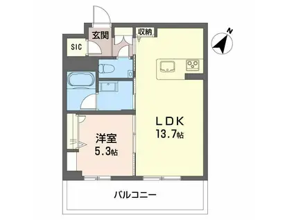 シャーメゾンステージ東静岡(1LDK/2階)の間取り写真