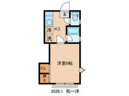 イーストハイツ(ワンルーム/2階)の間取り写真