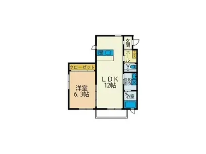 ブライトコート(1LDK/2階)の間取り写真