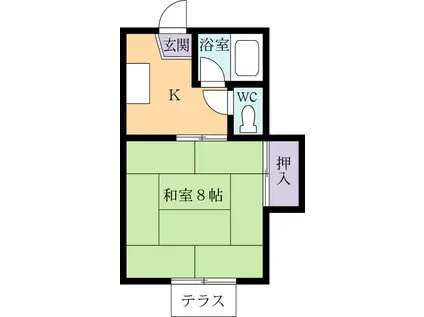 イーストリッチハイツ(1K/2階)の間取り写真