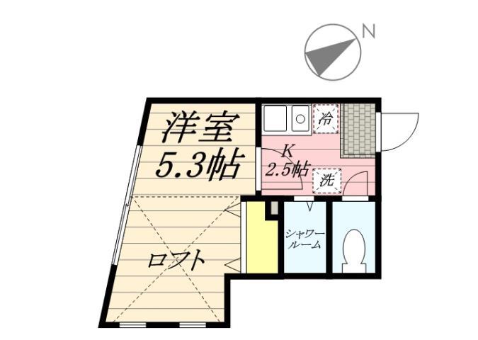 SKハイツ(1K/1階)の間取り写真
