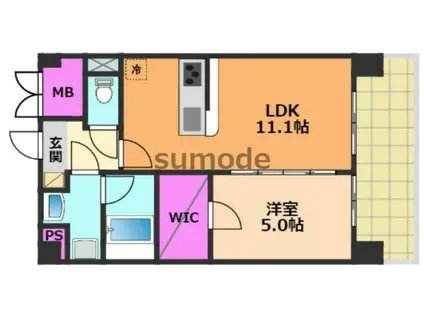 デル スール ラ ローザ(1LDK/1階)の間取り写真