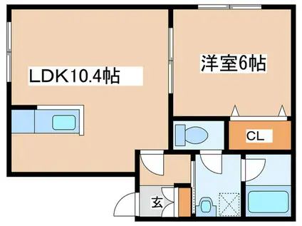 EーHORIZON美園(1LDK/4階)の間取り写真