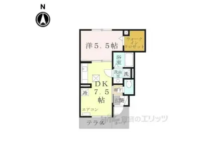 シャルムフルーレ(1DK/1階)の間取り写真