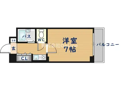 小阪駅前ヴィラデステ(1K/3階)の間取り写真