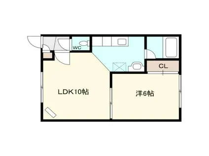 のっぽろハイツ(1LDK/1階)の間取り写真