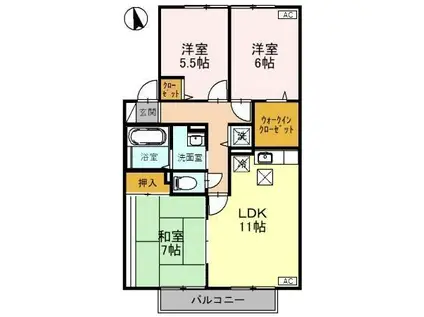 リビングタウン金沢壱番館 A103(3LDK/1階)の間取り写真