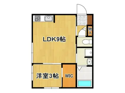 INTEGRAL北一色(1LDK/1階)の間取り写真