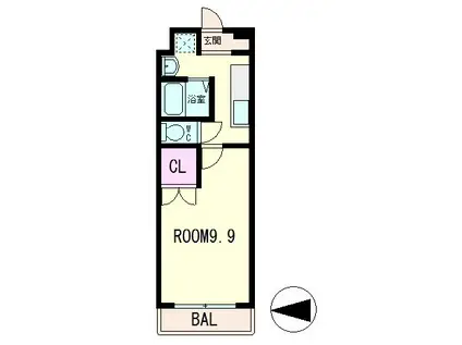 アートプラザ・ユー(1K/5階)の間取り写真