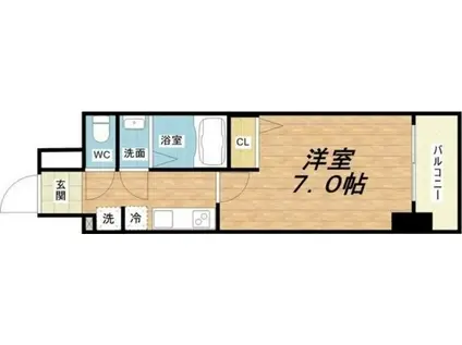 アプリーレ西本町(1K/12階)の間取り写真