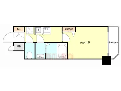 プレサンス塚本ベラビィ(1K/4階)の間取り写真