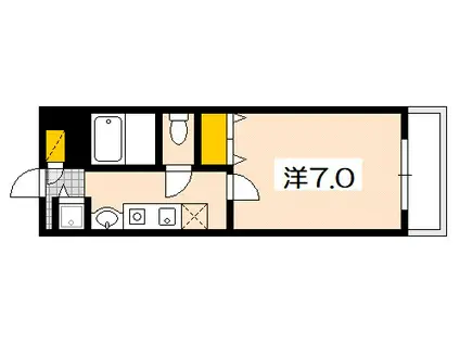 リベルタ可愛(1K/6階)の間取り写真