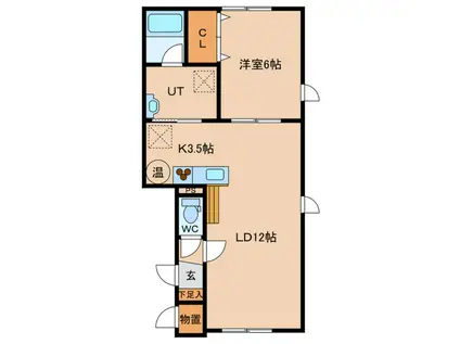 SEEDV(1LDK/2階)の間取り写真