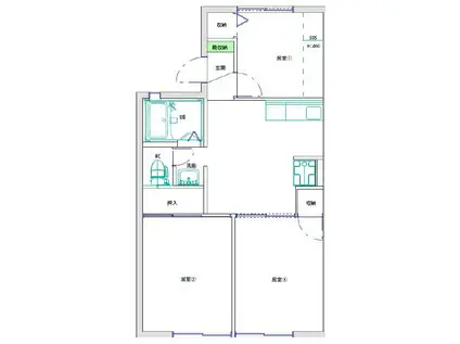 グリーンパーク・タカノ(3DK/1階)の間取り写真