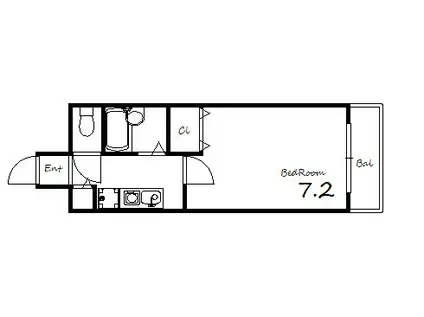 北大阪急行 緑地公園駅 徒歩10分 5階建 築28年(1K/5階)の間取り写真