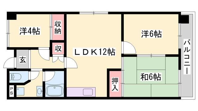 東山ハイツ(3LDK/2階)の間取り写真