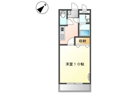 アビ-ロード(1K/1階)の間取り写真