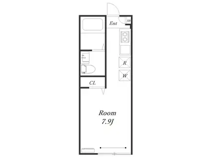 グレースVIII(ワンルーム/1階)の間取り写真