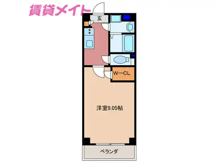 GRAN DUKE 算所(1K/3階)の間取り写真