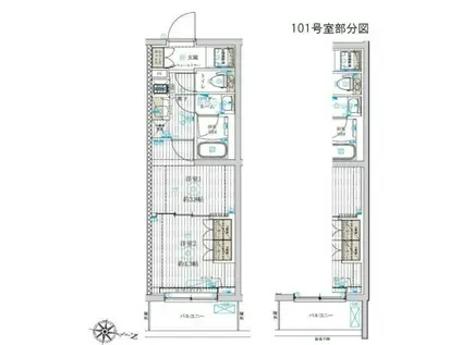 ジェノヴィア世田谷桜(2K/1階)の間取り写真