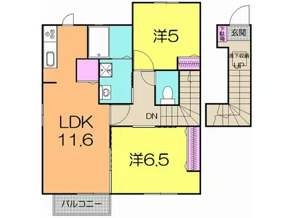 アストフォーレ(2LDK/2階)の間取り写真