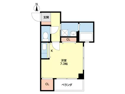 ラークスパー(ワンルーム/5階)の間取り写真