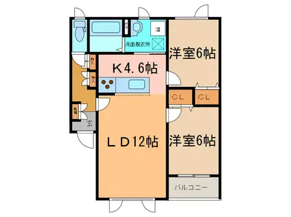 ALPHAI(2LDK/1階)の間取り写真