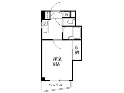 ガーデンコート(1K/5階)の間取り写真
