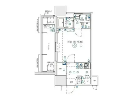 デュアレス麹町(1K/6階)の間取り写真
