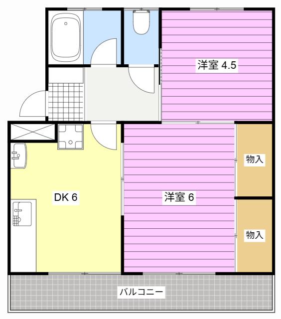 サイトウアパート(2DK/2階)の間取り写真