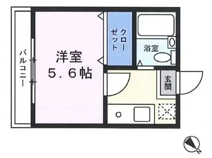 ハートランド天王町(1K/4階)の間取り写真