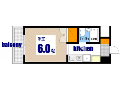 ヴェルコート上幟町(1K/5階)の間取り写真