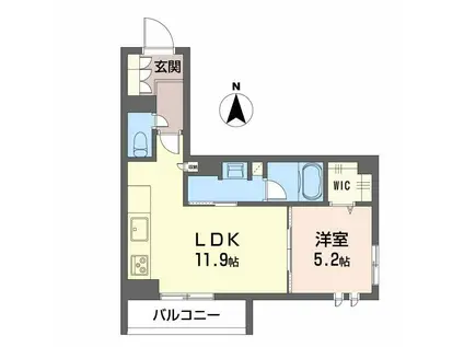ユーグレイス東島田(1LDK/2階)の間取り写真