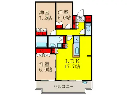 ザ・ライオンズ池田C棟(3LDK/2階)の間取り写真
