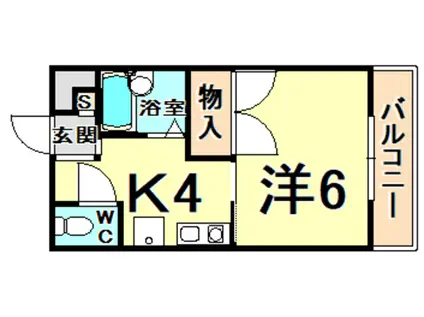 カームカーサ(1K/2階)の間取り写真