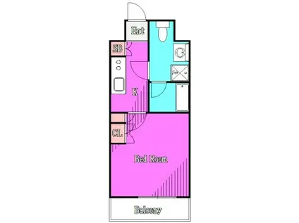 エル・グランジュテ目白西(1K/4階)の間取り写真