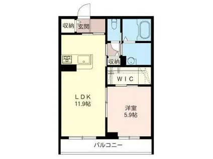 プレミアス(1LDK/1階)の間取り写真