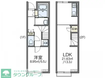レオネクストボヌールII(1LDK/1階)の間取り写真