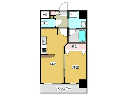 プレジール船橋本町(1DK/7階)の間取り写真