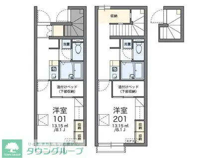 レオパレスイーグルハイツ(1K/2階)の間取り写真