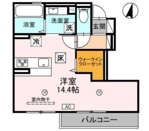 タウンさらII(ワンルーム/1階)の間取り写真