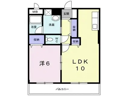 クイールI(1LDK/2階)の間取り写真