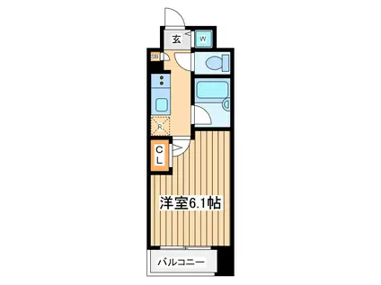 フェニックス横濱関内ベイガイア(1K/2階)の間取り写真